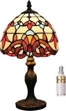 Table Lamp Tiffany Style 8 Inch Stained Glass Lampshades Small Bedside Lamp Read
