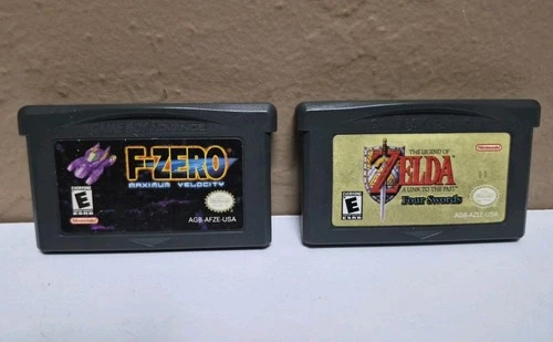 Lot Of 2 Genuine GBA Cartridges Zelda Four Swords & F-Zero Maxium Velocity Look!