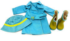 American Girl 18" Doll Just Like You Raincoat and Boots Set with Hat Retired