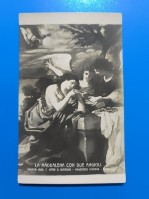 LA MADDALENA CON TWO ANGIOLI BARBERS IL GUERCINO POSTCARD SMALL WHITE 
