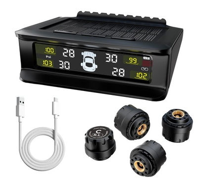 #ad GH1200 Tire Pressure Monitoring System with 4 Sensors Solar amp; USB C Charging... $53.49
