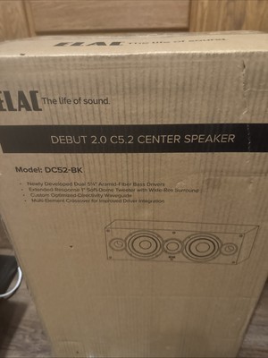 ELAC Debut 2.0 DC52-BK C5.2 Two-Way Center Channel Speaker, Black