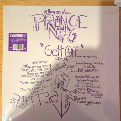 Prince and the NPG - Gett Off Damn Near 10 Min. - Brand New 12" Vinyl RSD Record