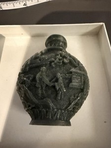 Nice Antique/Vintage Hand Carved Asian Snuff Bottle Green