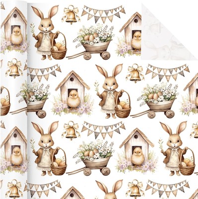 Easter Wrapping Paper Roll - Mini Roll - 17 Inch x 16.5 Feet - Spring Easter ...