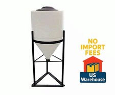 30 Gallon Cone Bottom Inductor Tank Chemical Resistant MDPE 1.5" NPT Full Drain