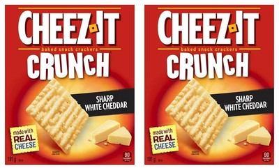 Cheez-It Crunch, Sharp White Cheddar, Baked Crackers, 191g (2 Pack)