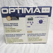 Optima 6 Station Single Program Sprinkler Timer Garden Watering Controller PRT-6
