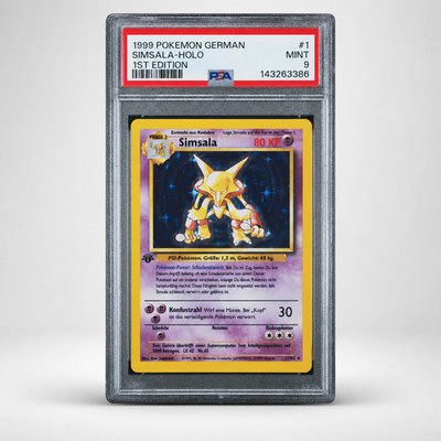 1999 Pokemon German Base Set Simsala Alakazam #1 1st Edition Holo PSA 9