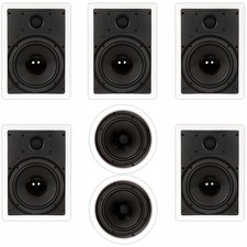 Theater Solutions TS-87 Flush Mount 7 Speaker Set with 8" Woofers In Wall