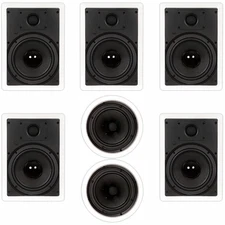 Theater Solutions TS-87 Flush Mount 7 Speaker Set with 8" Woofers In Wall