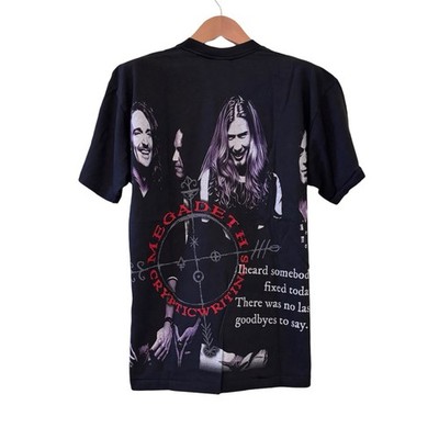 Vintage 90s Megadeth Cryptic Writings Tour Shirt Size Band REPRINT