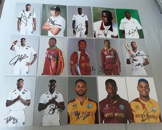 WEST INDIES CRICKET LOT OF 15 HAND SIGNED 6x4 PHOTOGRAPHS