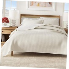 King Quilt Bedding Set, King / California King 10 - Basketweave Whisper White