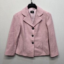 Bogner Women Blazer Jacket Size 40 US 10 Pink Wool Pink D083 -18