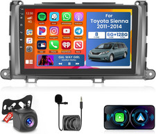 【8 Core 6+128GB】 for Toyota Sienna 2011-2014 Car Stereo Android 15 with Wireless