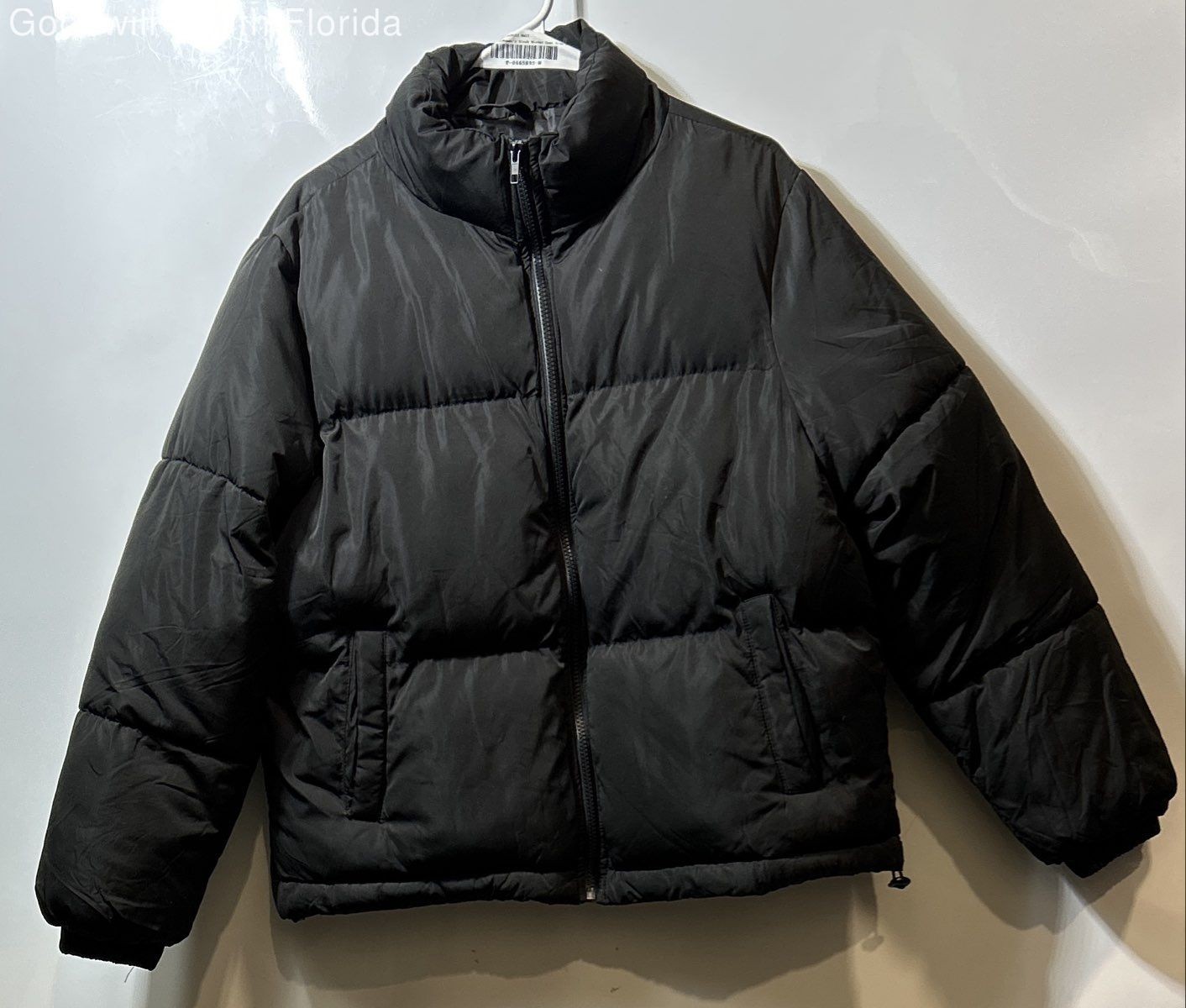 Forever 21 Womens Black Long Sleeve Full-Zip Winter Puffer Jacket Coat Size M
