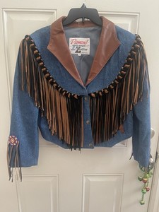 【DIAMOND LEATHERS】LEATHER WESTERN JACKET Diamond Leathers Fringe Jacket | eBay