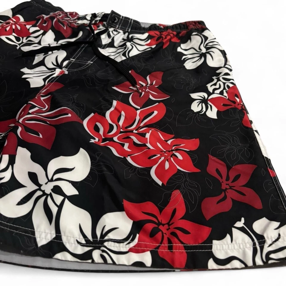 Newport Azul Board Shorts Bañador Floral Hawaiano Y2K Rojo Negro Talla XL Raro Foto 3 de 4