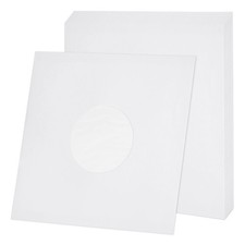 10Pcs 10"x10" 110GSM Vinyl Record Inner Paper Sleeves with Poly Lined White 