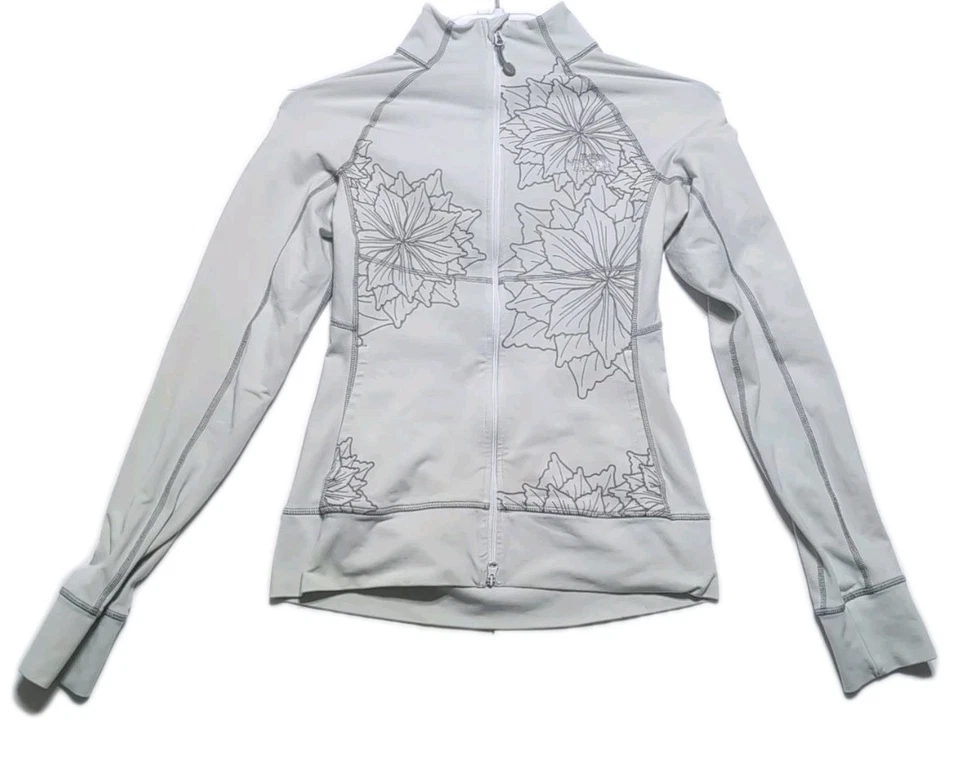 Chaqueta para mujer The North Face pequeña VaporWick Y2K floral cremallera completa blanca talla S Foto 2 de 4