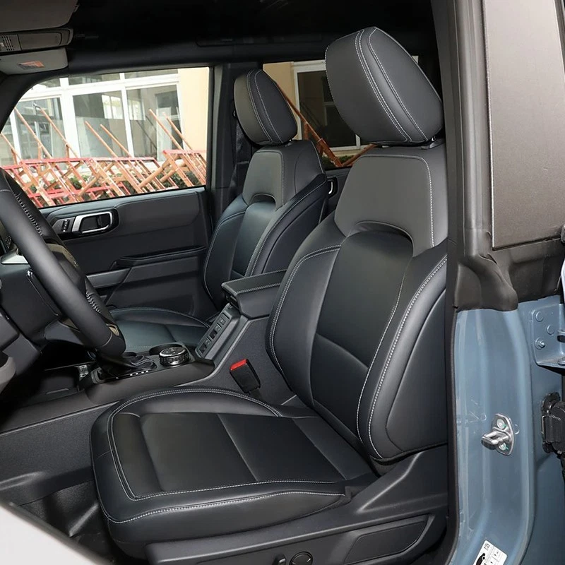 FUNDAS DE CUERO PARA ASIENTO DE COCHE PERSONALIZADAS MOTOPTES PARA FORD BRONCO 2021-2025 IMPERMEABLES Foto 4 de 4