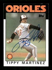 1986 Topps 82 Tippy Martinez signed auto autograph  blue sig MZ BXCP56