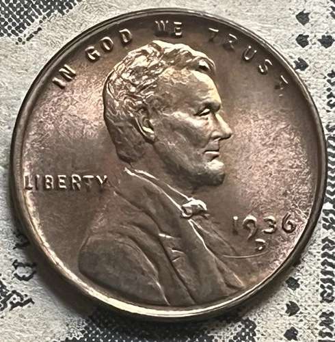 1936-D Lincoln Wheat Cent Penny Gem BU Red/Brown Great Coin E1