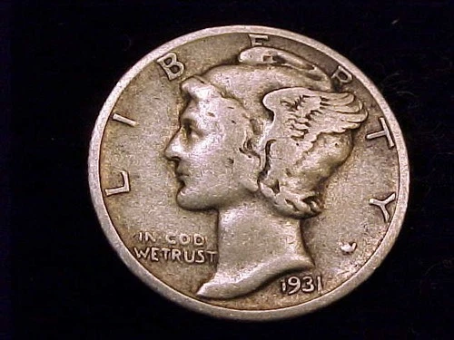 1931-S Mercury Dime, Very  Good, Almost Fine Grade