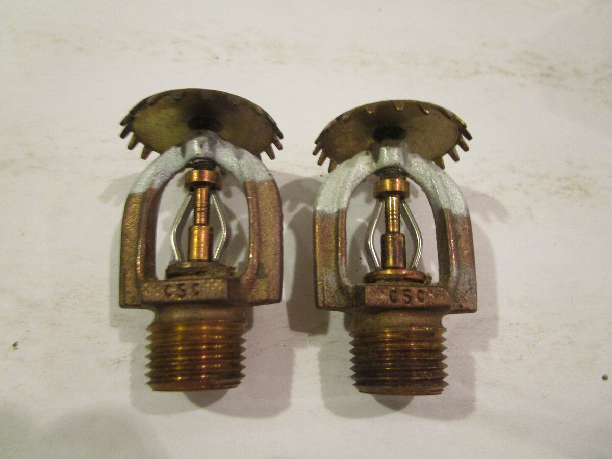 2 NOS Central Sprinkler Co Upright Brass Fire Suppression 2 NOS Central Sprinkler Co Upright Brass Fire Suppression