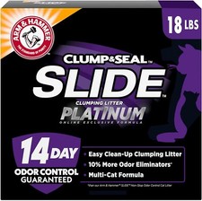 Arm Hammer SLIDE Platinum Multi-Cat Easy Clean-Up Clumping Cat Litter, 14 Days o