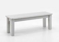 Massivholz Sitzbank 130Cm Weiß Lasiert Kiefer Massiv Bank KüChenbank Holzbank