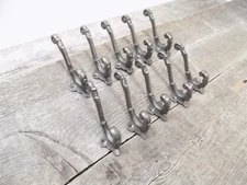 10 COAT HOOKS IRON VINTAGE ANTIQUE LOOK HAT HOOK RESTORATION SMALL VICTORIAN LOT