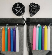 Mini Spell Candles/Holders Spell-Casting Mixed Colours Pagan Wiccan Magic Ritual