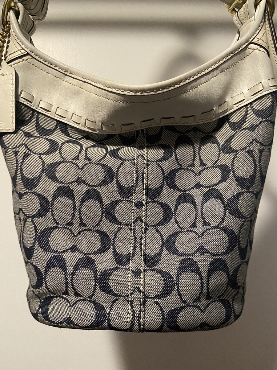 COACH Bleeker Signature Resort denim 11586. Bucket bag Rare