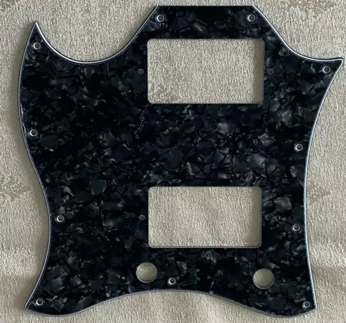 4Ply Guitar Pickguard For US Gibson SG Standard Left Hand Full Face,Black Pearl