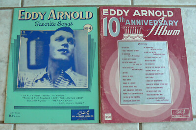 2 Eddy Arnold Songbooks : Favorite Songs & 10th Anniversary Album 1955 NICE!
