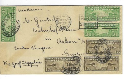 1928 FIRST FLIGHT VIA GRAF ZEPPELIN NEW YORK TO GERMANY COVER- UNIQUE!