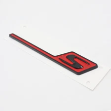 For  AMG S Letter Trunk Emblem Glossy Red Black Badge C63S GTS GT63S GLC63S E63S