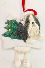 Shih Tzu "Dangling Dog" Christmas Ornament