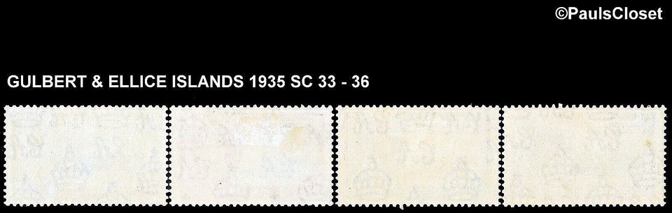 GILBERT & ELLICE ISLANDS 1935 SC 33-36 KING GEORGE V JUBILEO DE PLATA MVLH OG EN MUY BUEN ESTADO Foto 2 de 2