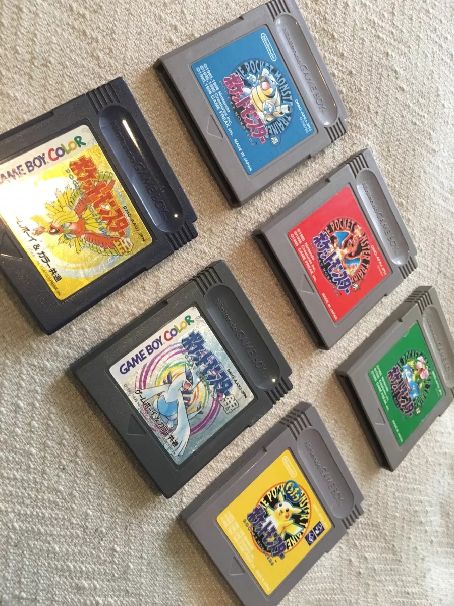 Pokemon Red Blue Yellow Gold Silver Green Version Set of 6 