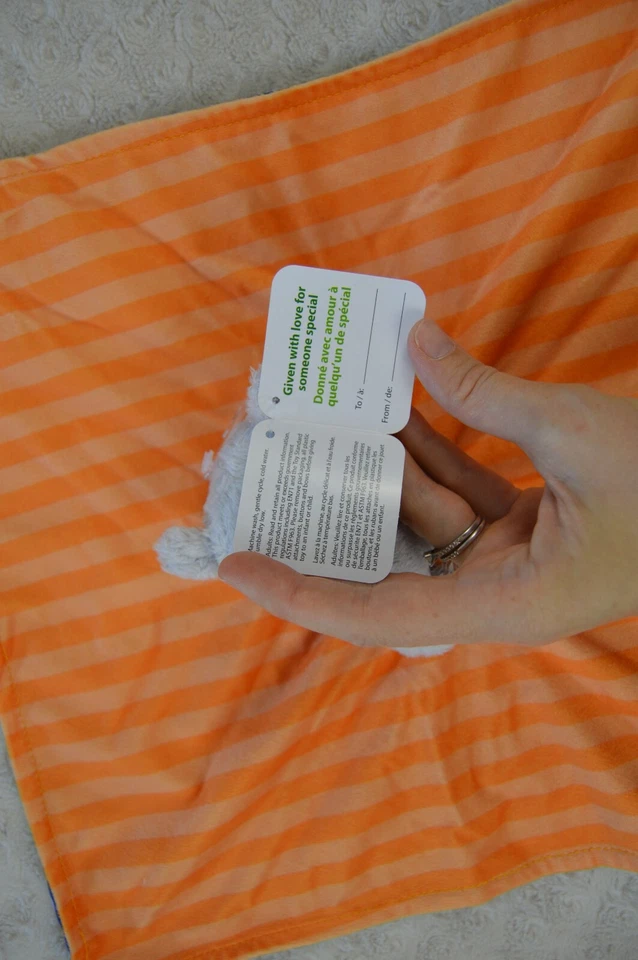 Little Sport Star Rhino Lovey Manta de Seguridad Rinoceronte Naranja Azul Fútbol Foto 4 de 4