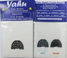 YAHU MODELS 1/72 P-51D Early - Instrument panel for Airfix/Tamiya (YMA7252) NEW