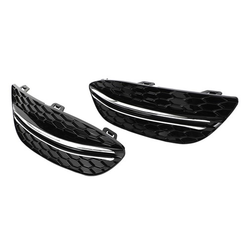 Black Chrome Front Fog Light Air Vent Grille Cover For Benz W205 2015-2018 - Picture 6 of 13