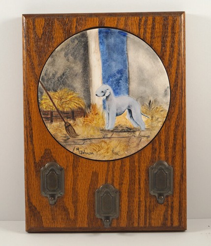 BEDLINGTON TERRIER DOG PLAQUE FOR HOLDING DOG LEASHES OR KEYS LEASH  KEY HOLDER