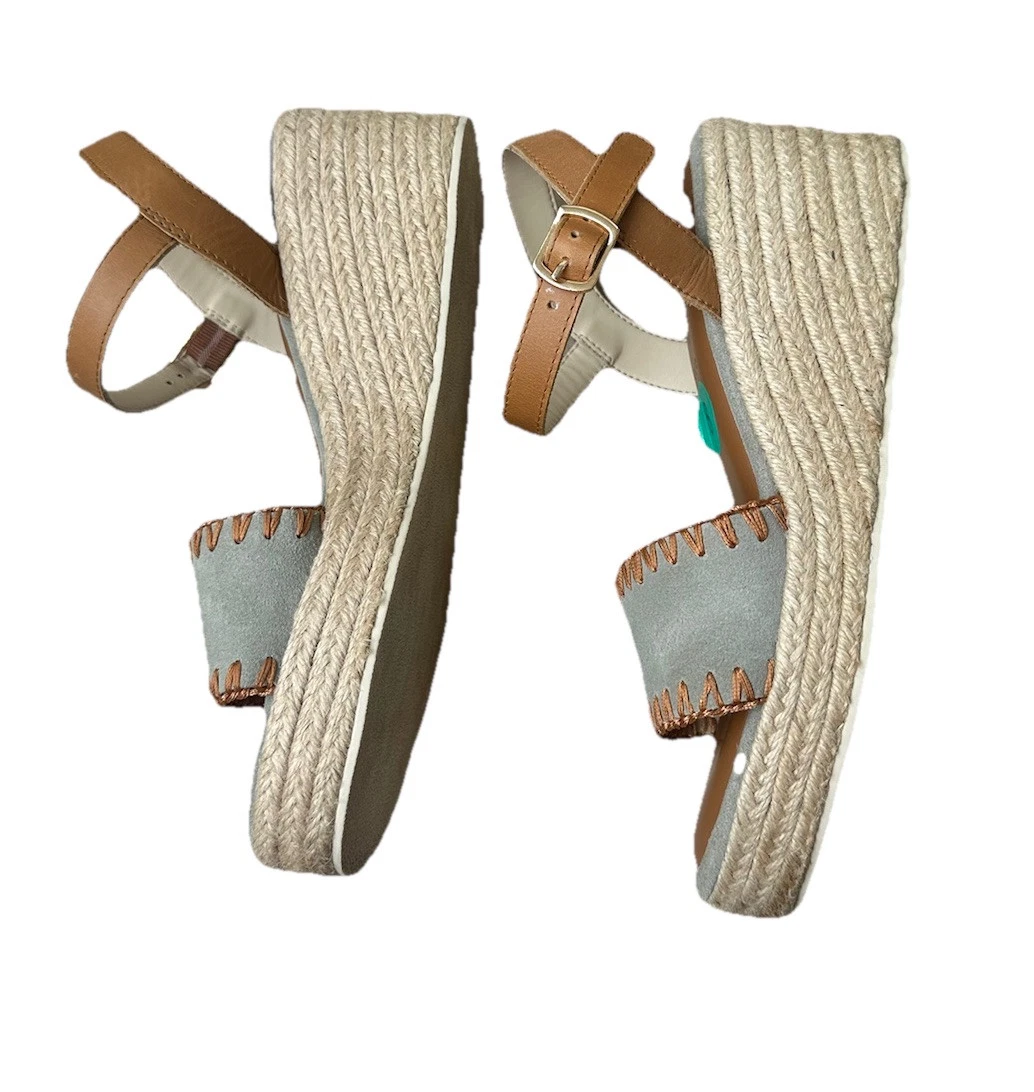 Joie Powder Blue Wedge Suede Leather Genuine Sandals  display picture 1
