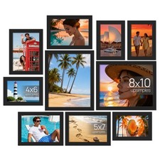 upsimples 10 Pack Picture Frames Collage Wall Decor for 8x10, 5x7, 4x6, Black