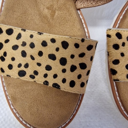 Skechers Women's Bobs Blazing Star Brown Leopard Leather Slide Sandal Size 8 UK - Picture 5 of 12