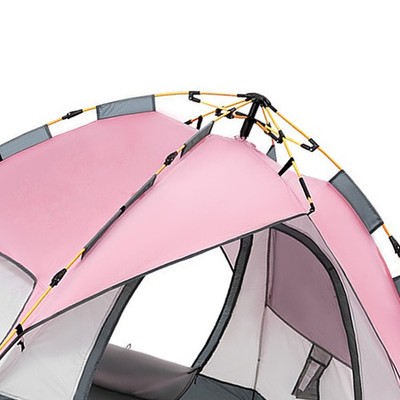 Pink Camping Tent Oxford Cloth Automatic Pop Up Waterproof Double Layer Family T